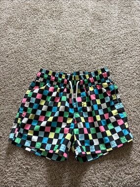 Multicolor Checkered Swim Shorts
